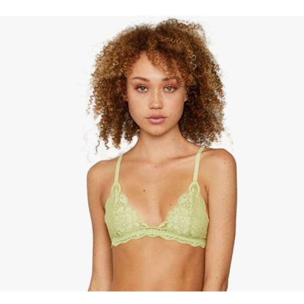 We Are Hah Chi Stretch-lace Bralette In Lemonade